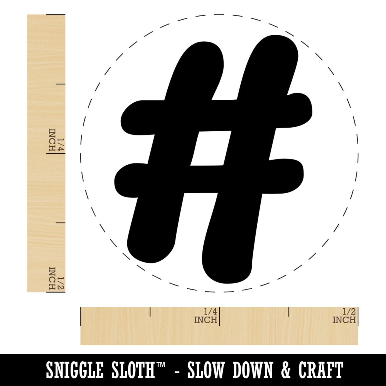 Hashtag Number Sign Self-Inking Rubber Stamp for Stamping Crafting Planners